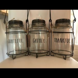 Rae Dunn mason/Glass Candle Lantern